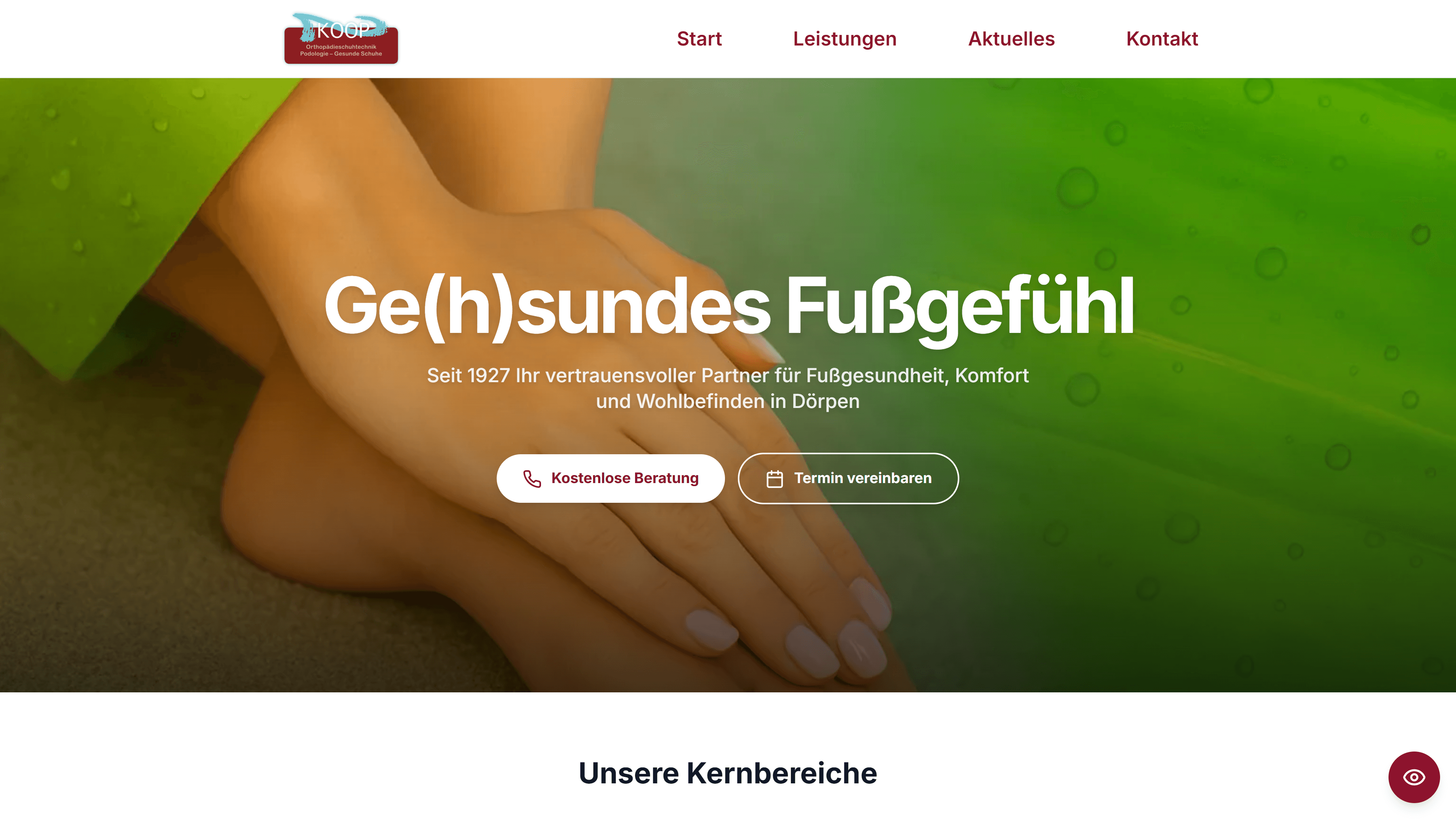 Orthopädie Koop Website Screenshot